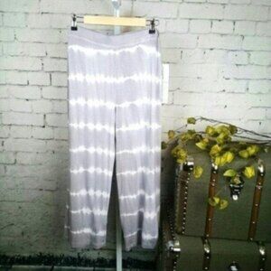 Onque Super Soft Tie Dye Cropped Wide Leg Lounge Pants Gray Size Medium